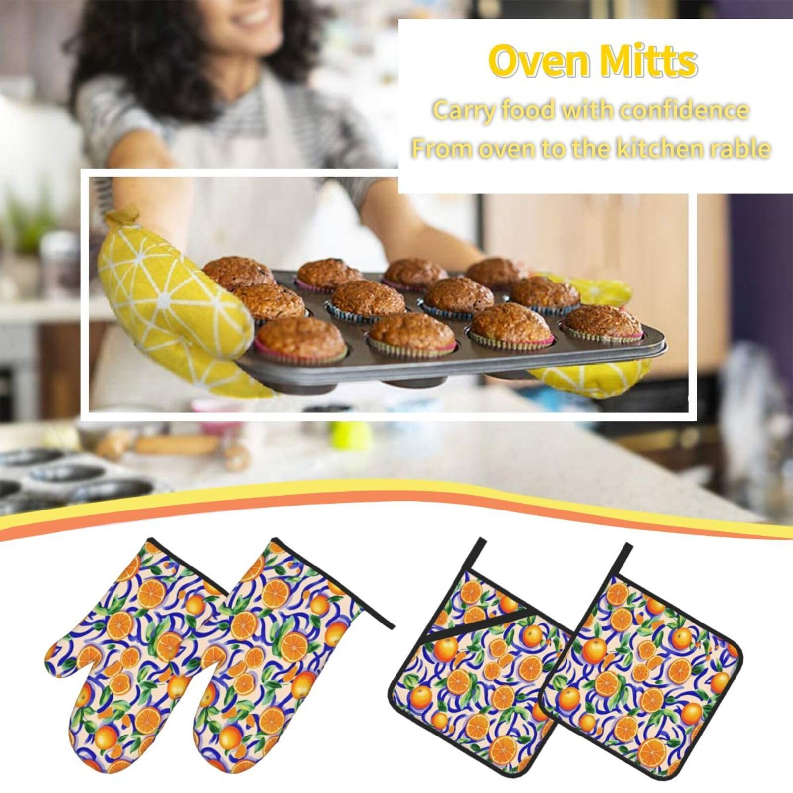 Guantes de Barbacoa Manoplas de Cocina Agarraderas Bolsillo Agarre Flexible