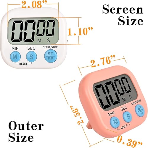 Miniatura 4 de Temporizador para niños, temporizador de cocina digital, parte trasera magnética, anillo fuerte, soporte para cocinar, aula, baño, profesores,