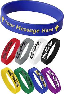 Custom Silicone Awareness Wristbands, 0.5-Inch Wide Personalized Rubber Bracelets with Text & Clipart Ideal for Safety, Medical Awareness, Support & Promotional Causes