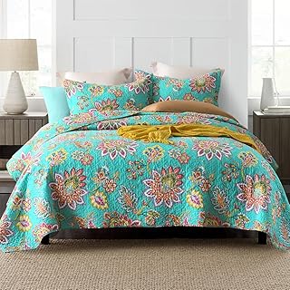 Cotton Bedspread Bedding Coverlet Quilt Sets, Reversible Vintage Branch ...