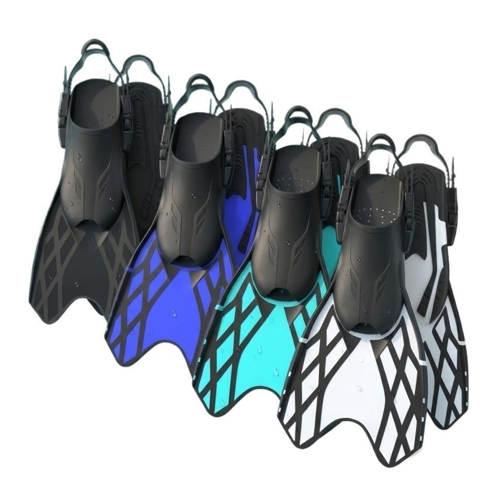 Pinne for immersione regolabili con tallone aperto Pinne for snorkeling in morbido silicone antiscivolo(Green,L/XL)