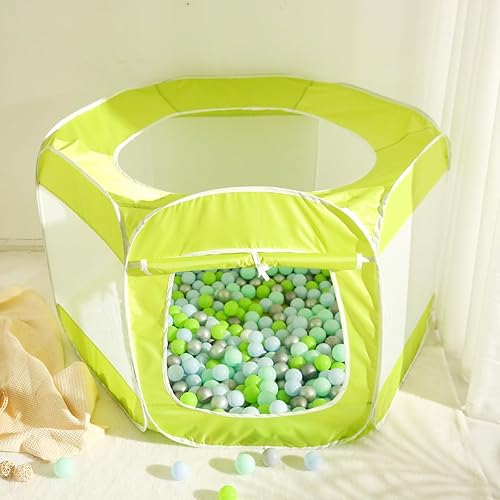 Miniatura 8 de Tienda de campaña grande verde para niños y perros, mejora las habilidades motoras y la creatividad, perfecta para diversión en interiores y