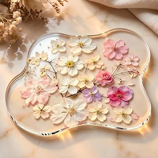 Irregular Acrylic Drink Coaster, Desk Accessories Decor for Women | HD Acrylic Coaster, Waterproof, Non-Slip, Easy to Clean, Heat Resistant, for Office Coffee Bar New Home Decor & Holiday Gift