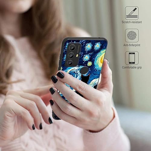 Miniatura 2 de Funda de teléfono para Motorola Moto G Play 2023 para Moto G Power 2022, funda delgada de silicona de TPU suave con diseño Art Galaxy Cat para