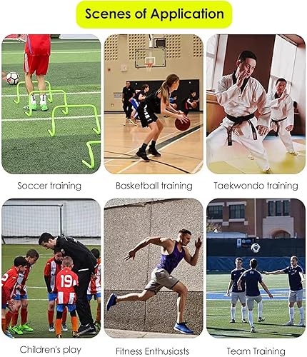 Miniatura 6 de YXXSDP obstáculos de entrenamiento de velocidad escolar, juego de tren de obstáculos de agilidad profesional compacto, equipo de práctica deportiva