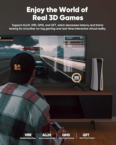 Vista 38 de Highwings Cable de fibra óptica HDMI 8K60HZ 2.1 75 pies de largo, cable HDMI unidireccional de 48 Gbps de alta velocidad 4K120Hz HDCP compatible