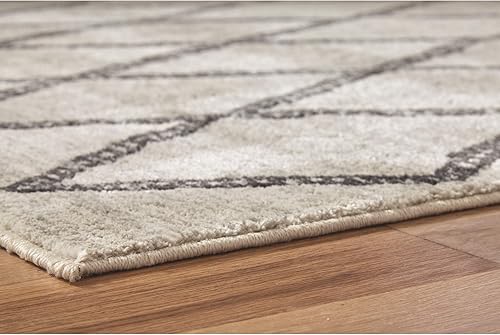 Miniatura 3 de Signature Design by Ashley Jarmo - Alfombra mediana de 5 x 7 pies, pelo bajo, gris y gris pardo