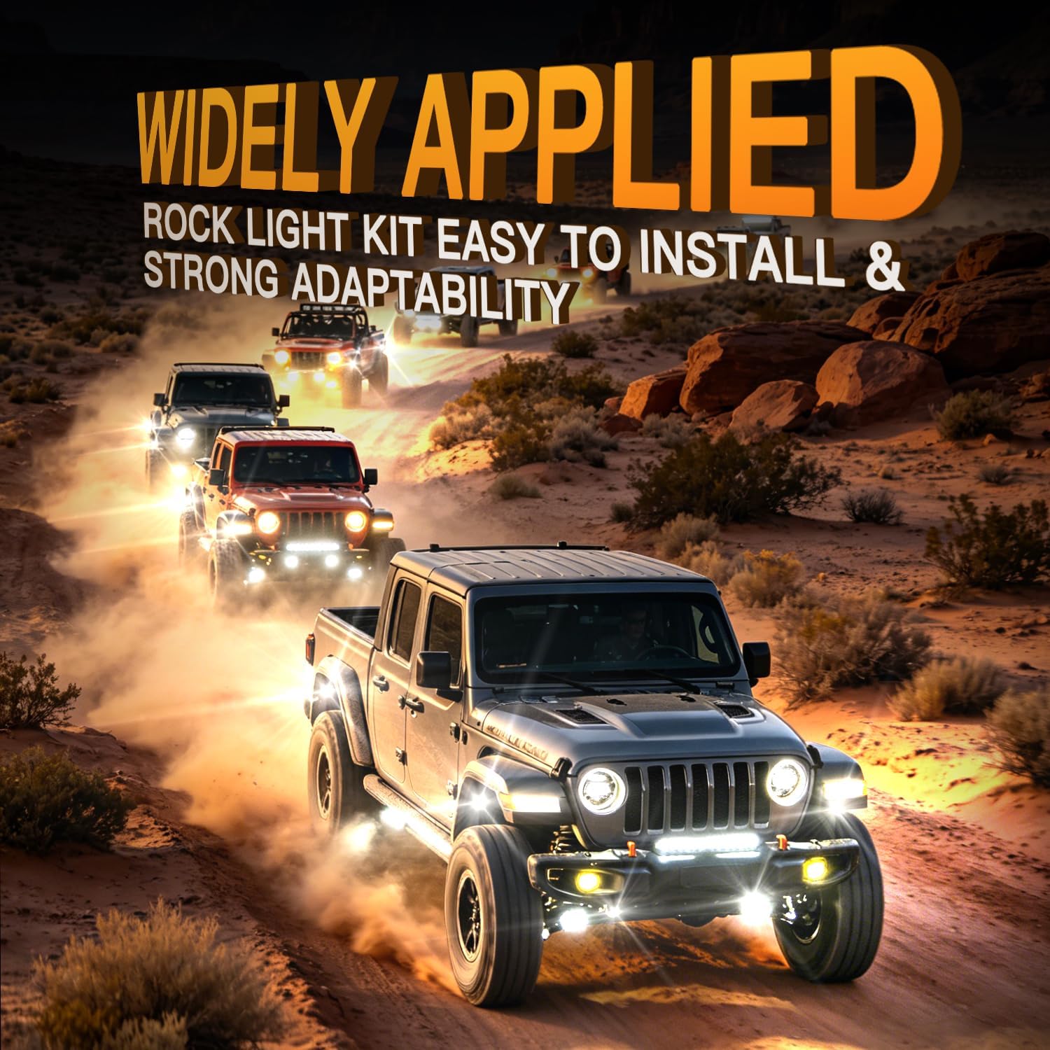 Rock Lights,LEDMIRCY R6 Pure White Rock Lights for Trucks 6Pods High Power