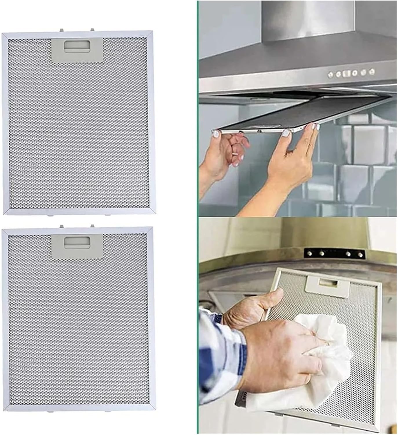 2PCS 330x230x9mm Range Hood Grease Filter Aluminum Range Hood Mesh Cover Replacement Parts
