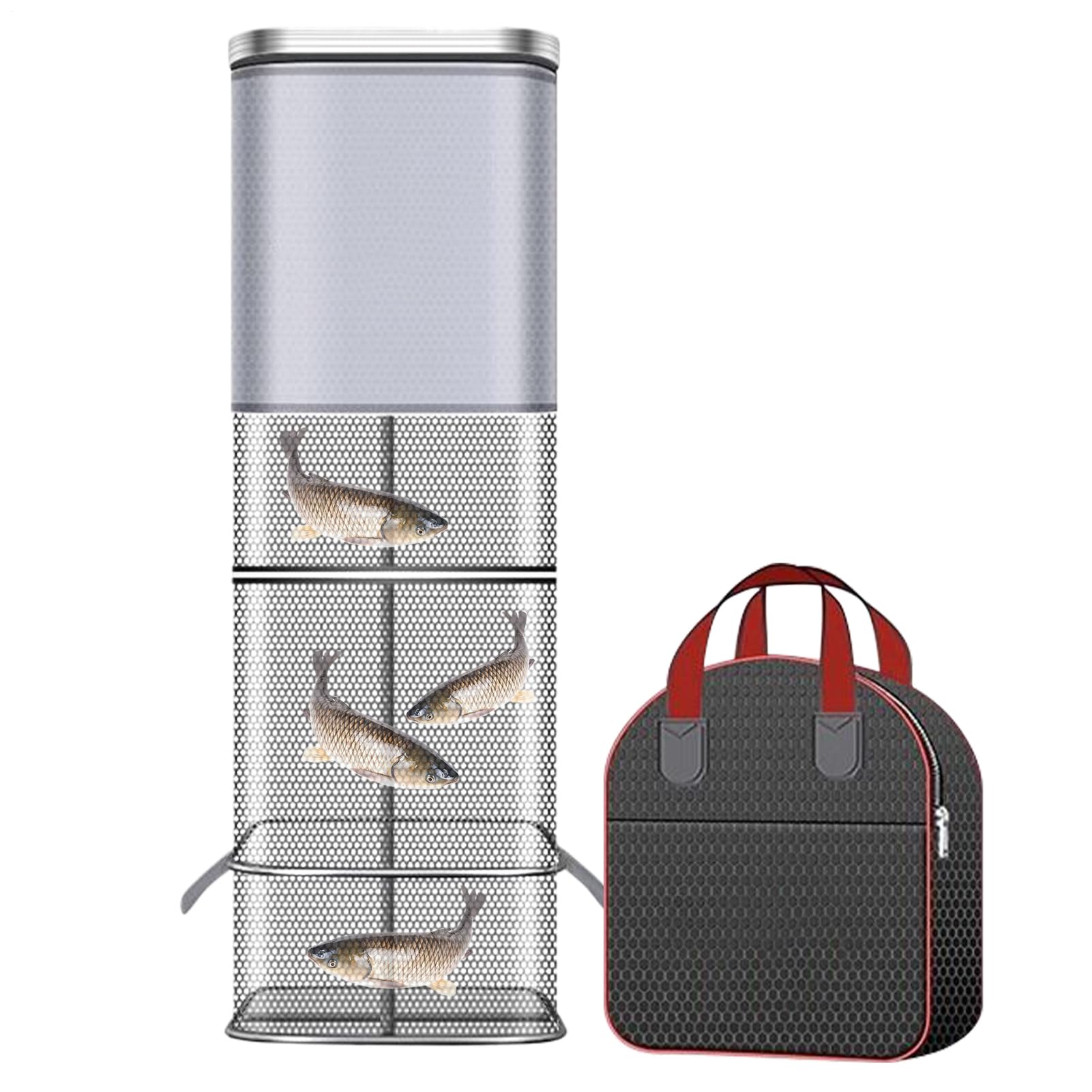 Piège à poissons et crevettes | Nasasse de pêche carrée pour écrevisses en rivière