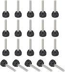 MECCANIXITY 20 Pcs Threaded Knurled Thumbscrew, M4 x 12mm Monitor Mount Arm Screws Stainless Steel Clamping Knobs Grip Thumb Screw for Computer TV