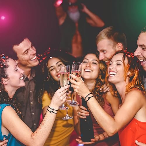 Miniatura 7 de Pulseras de recuerdos de fiesta musical, pulseras de decoración de fiesta, pulseras de signo de paz, suministros de fiesta hippie arco iris,