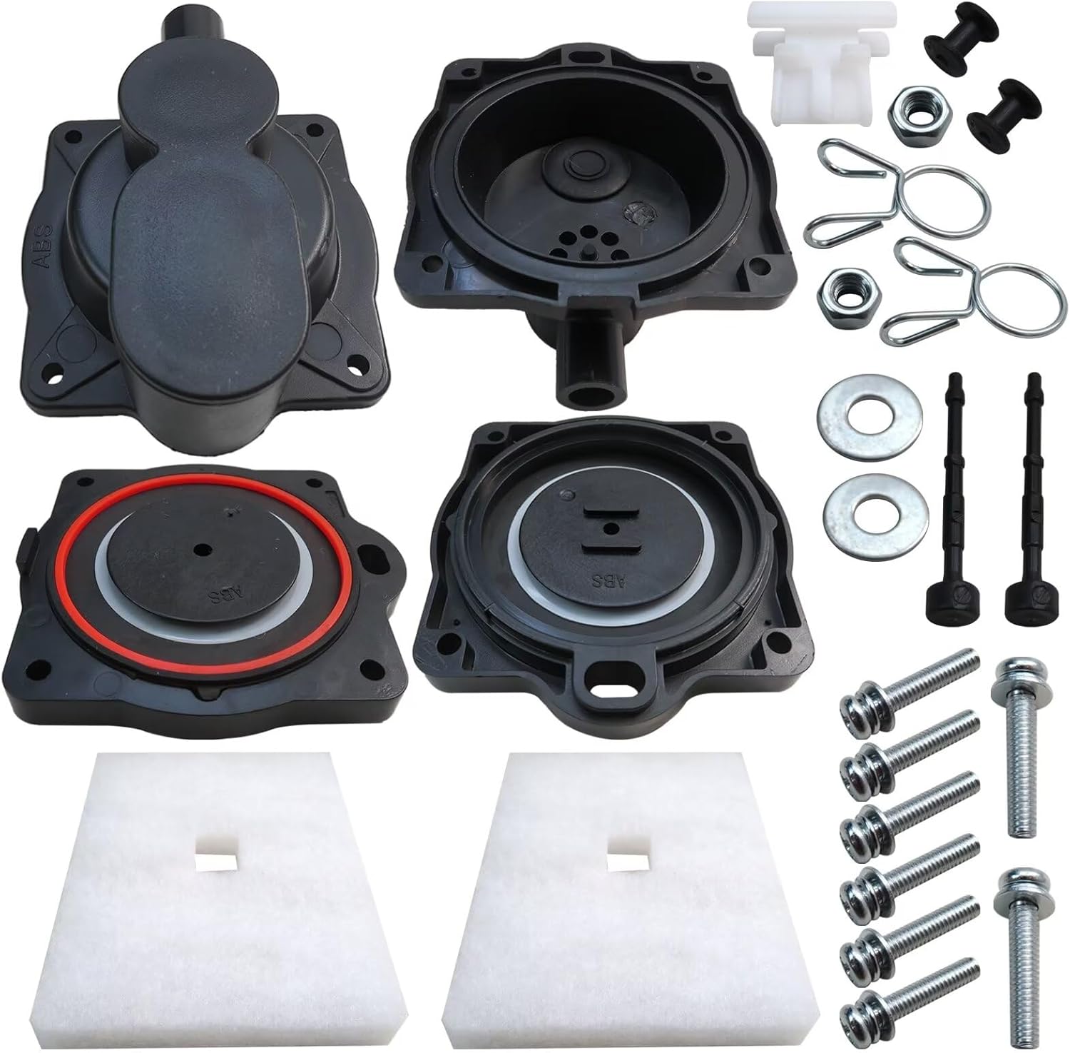 Life Girl Star Air Pump Rebuild Complete Kit (8 Screws and 2 Air Filter and 1 Plastic Safety Screws and 2 Holes Clamps and 1 White Switch) for Hiblow HP 80, HP 60 Aerators, HP-80-0110