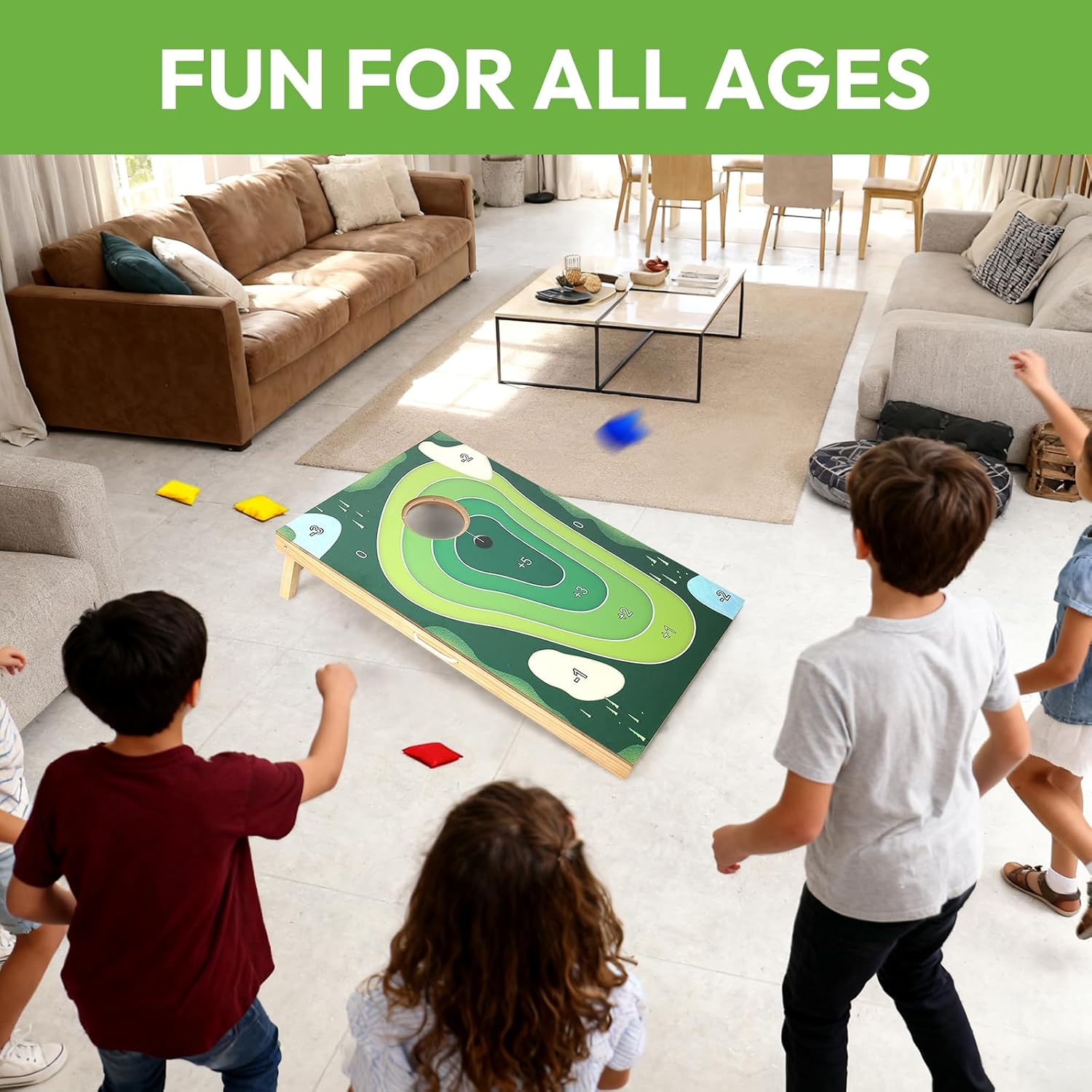 2-in-1 Cornhole Board Set & Dartboard Target Game, Adults Bean Bag Toss for Yard Games with 4 Darts & 4 Bean Bags, Indoor Outdoor Office Party Play, 33.5in x 21.6in (2-in-1 Cornhole Board Set)