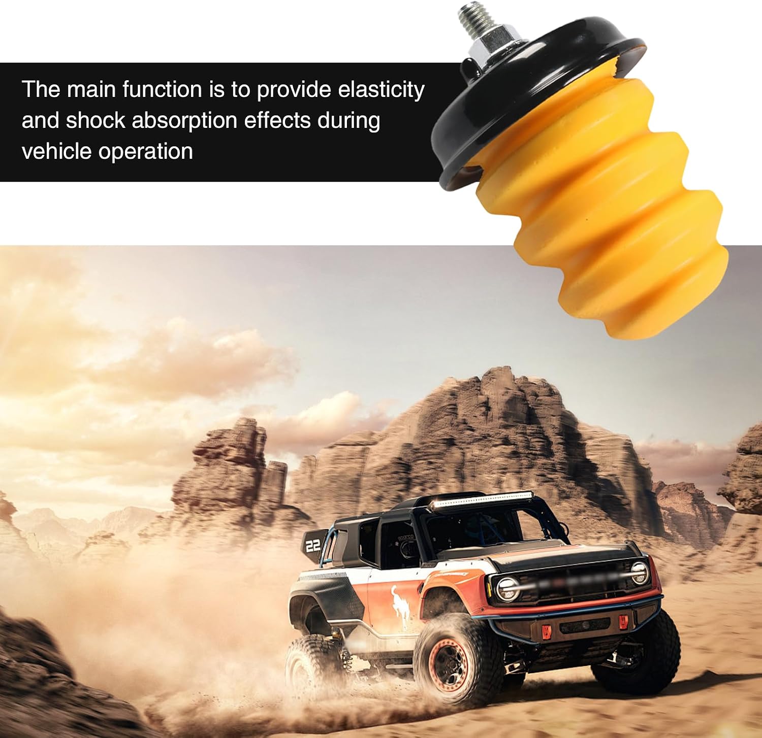 2 PCS Car Rear Axle Bumper, Buffer Replacement Rubber Block with Nut, OEM 15712438 Modification Parts, Compatible with Chevrolet Cadillac Chevrolet GMC Silverado 1500 2500 3500 (Yellow)