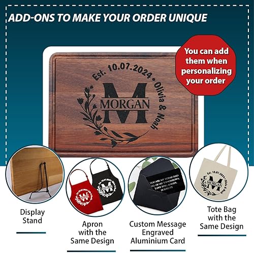 Miniatura 8 de Regalos personalizados de aniversario de boda, tabla de cortar grabada personalizada para parejas, mujeres, hombres, regalos de boda, Navidad,