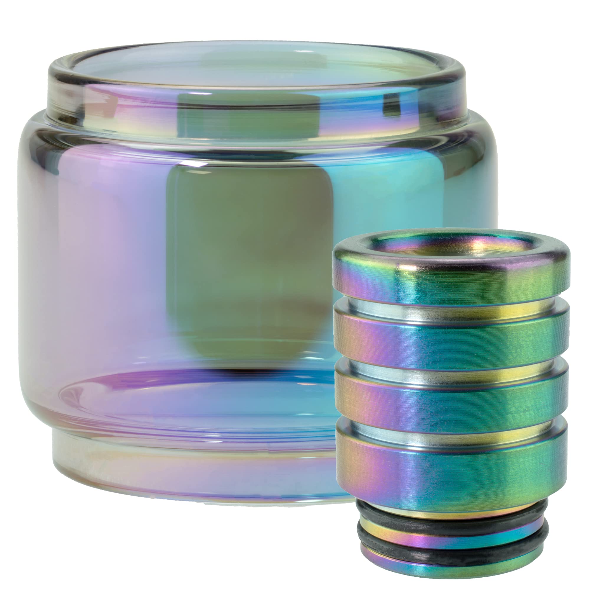 Rmvaporstore Replacement Multicolour Glass Tube & 810 Drip Tip Cobra CN01 for HorizonTech Falcon King Tank 1 Pack (DT196 DT/Multicolour Glass)