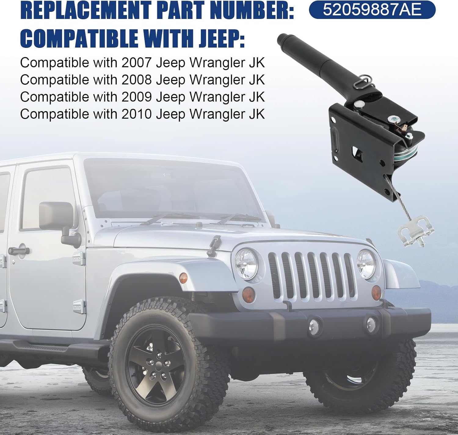 Parking Brake Lever Compatible with 2007-2010 Jeep Wrangler JK Replace#52059887AE