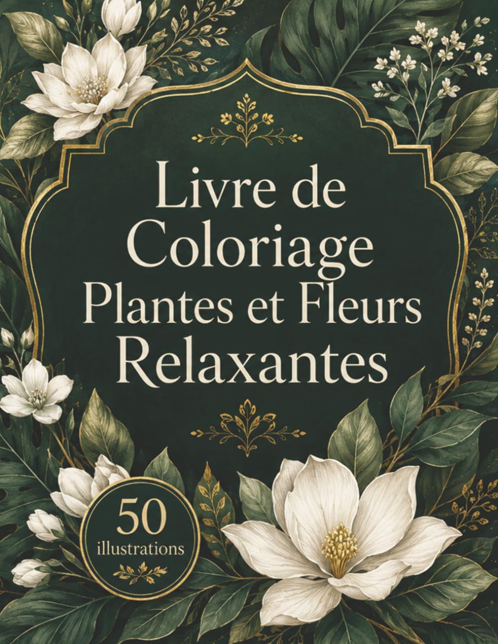 Livre de Coloriage Plantes et Fleurs Relaxantes: Jardin apaisant aux motifs floraux simples pour détente, créativité et bien-être