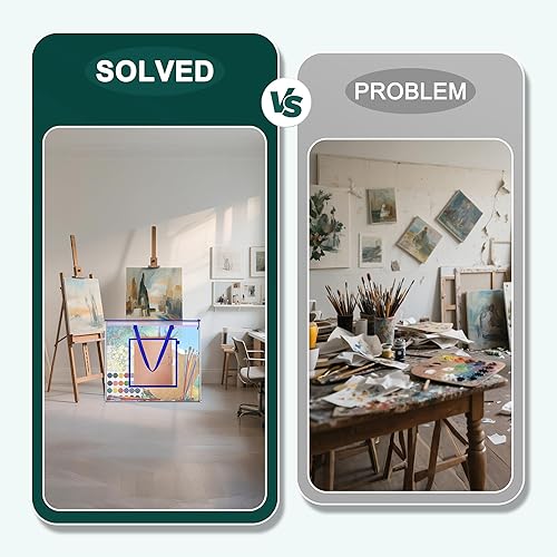 Miniatura 6 de Bolsa grande de almacenamiento para pósteres, bolsa de arte de 25 x 19 pulgadas con bolsillo para póster, alfombrillas de corte, álbum de recortes