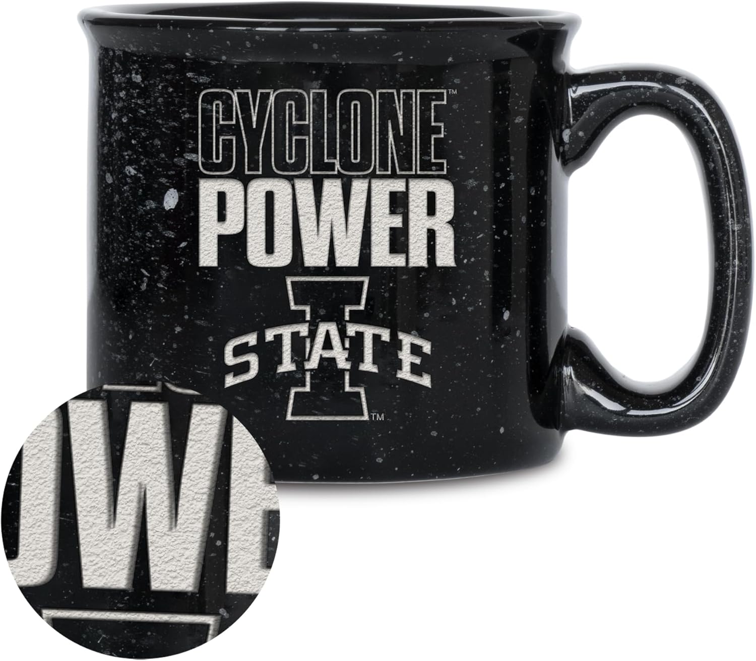 Rico Industries NCAA Iowa State Cyclones Slogan 12oz Laser Engraved Campfire Mug