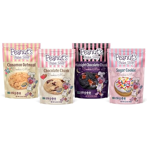 Peanut's Bake Shop - Kits de galletas veganas y sin gluten  Mezclas de galletas saludables y sin OMG para aperitivos y golosinas (paquete variado de