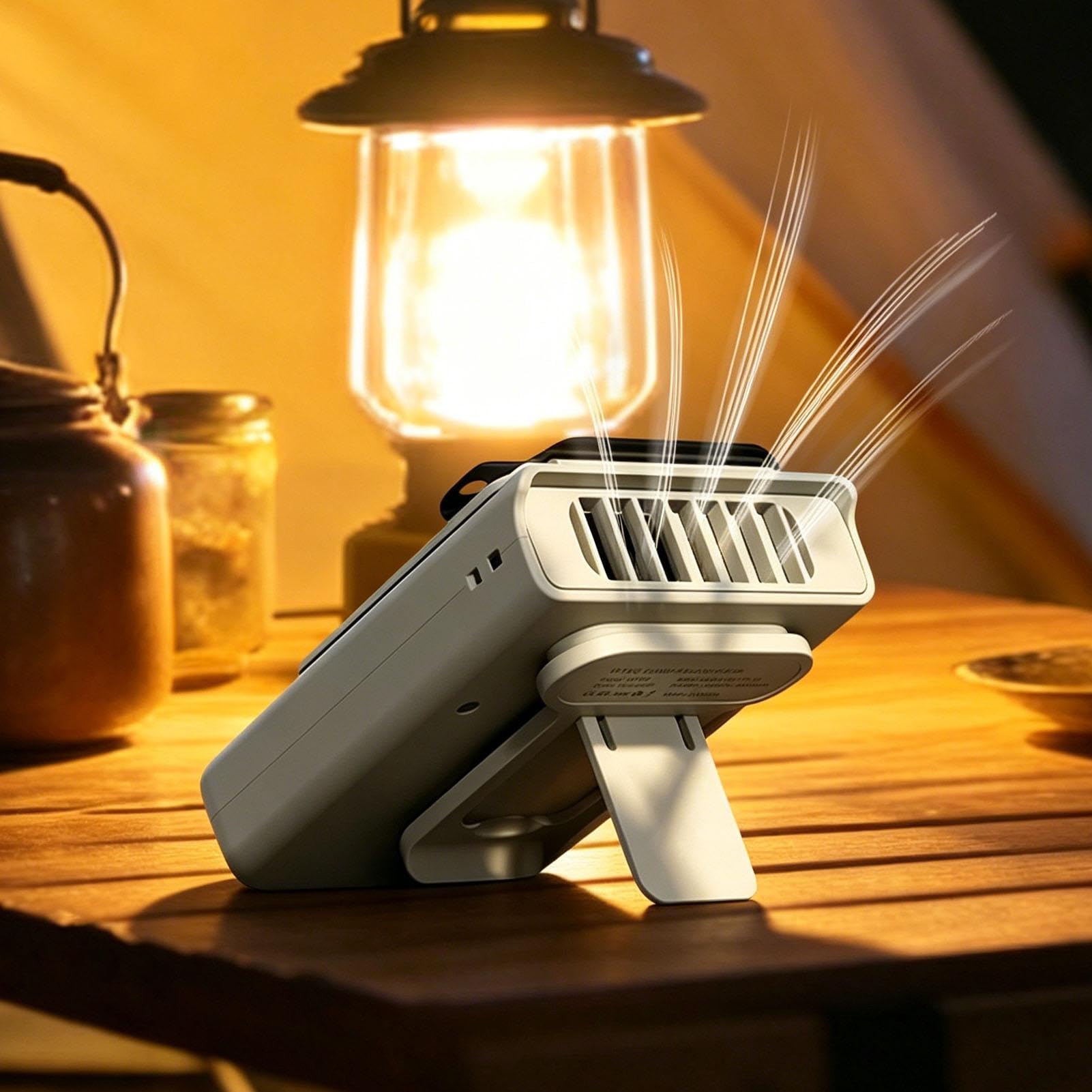 Ventola a clip per vita 199 velocità ricaricabile ventilatore da viaggio | Con Luce LED Ventilatore Alimentato a Batteria Per vita, cintura, camicia, scrivania da ufficio, , campeggio, all'aperto,