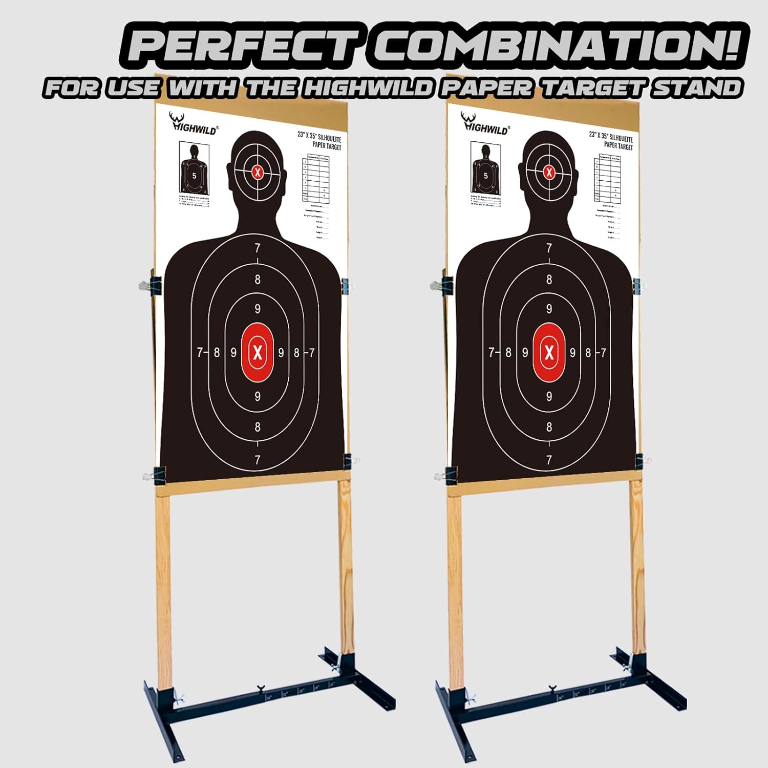 Highwild Shooting Range Silhouette Paper Target - 23X35 Inches - Suitable for Handguns, Rifles, Airguns, BB Guns
