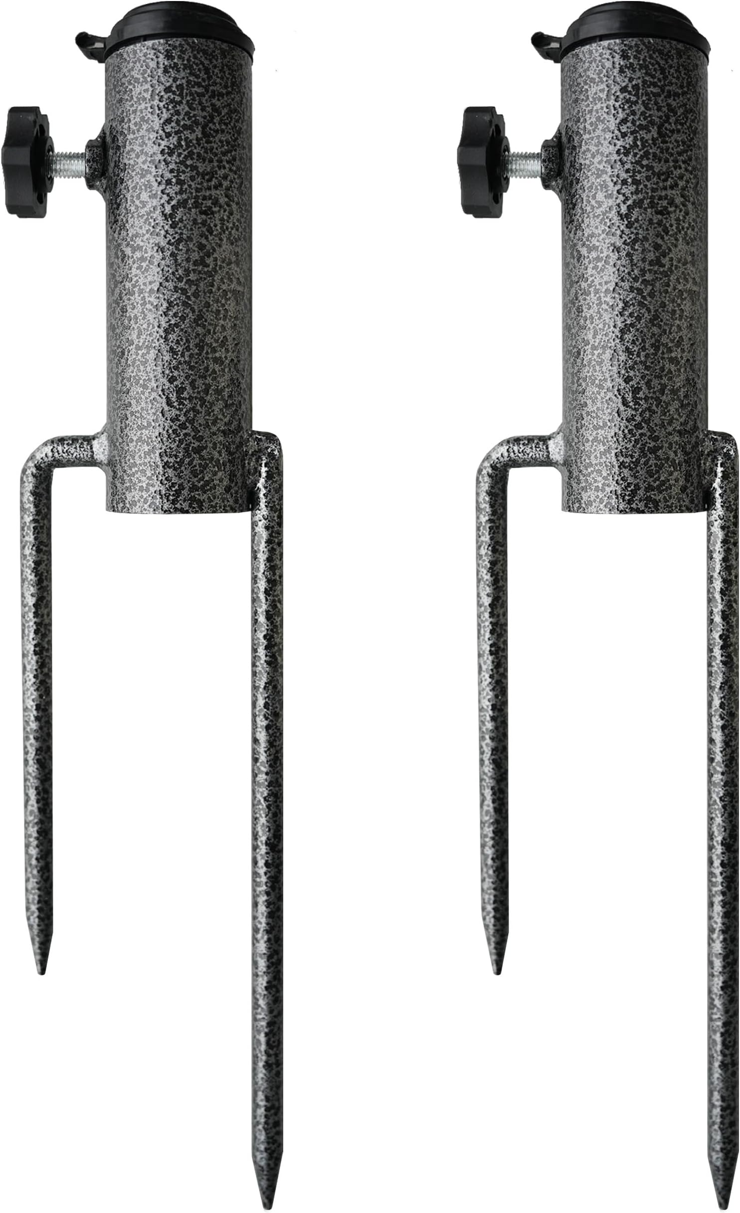 AMMSUN Adjustable Portable Umbrella Base, Upgraded Heavy Duty Metal Holder-Stand-Sand Grass Auger,for Flag, Umbrella, Fishing Rod, Outdoor Park Patio Beach Ground Ideal for Use in Soil, Grass