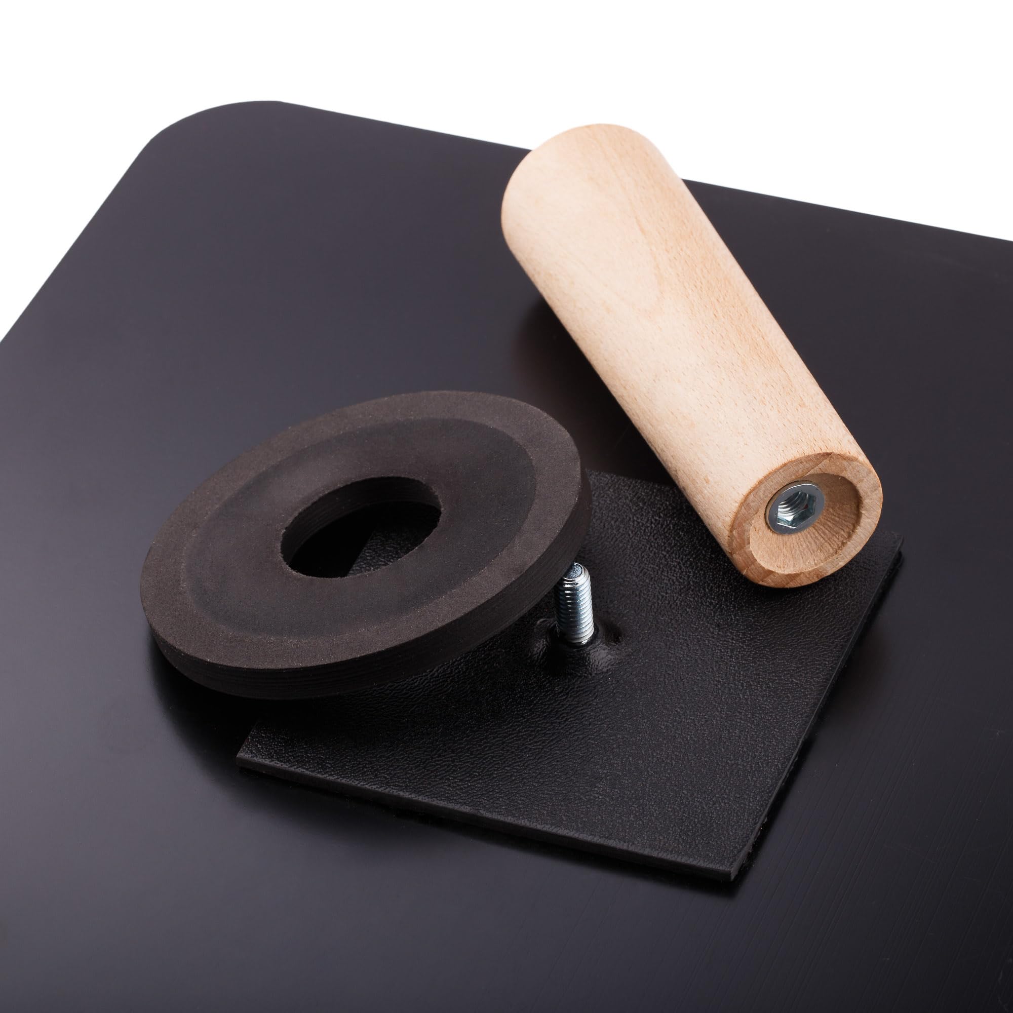 MIVOS PVC Cazzuola - 330 x 330 mm - Cazzuola con manico in legno - Cazzuola con angoli arrotondati - Piastra di levigatura - Disco di levigatura per giunti e stuccatura di lastre di gesso