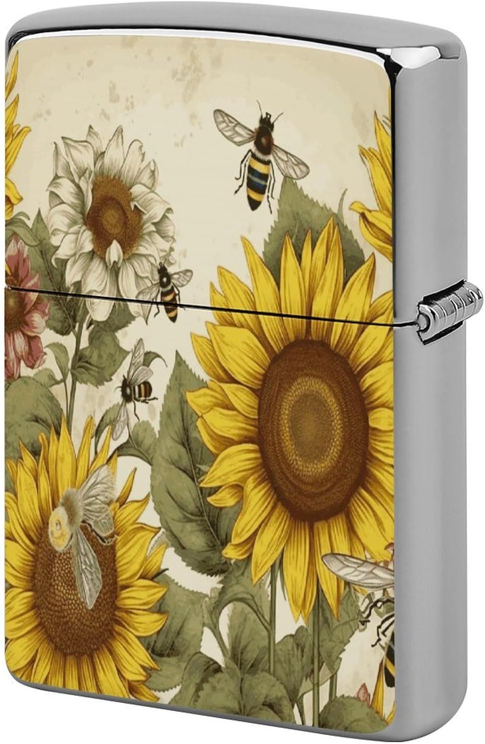 Bees Sunflowers Daisy Rose Flowers Lighter Case Cover Lighter Shell