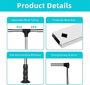 Pull Down Closet Rod 26-35, Adjustable Side Mounted Closet for Kitchen Bedroom High Cabinets, Chrome, Two-Way Buffering Side, Heavy Duty Load Capacity
