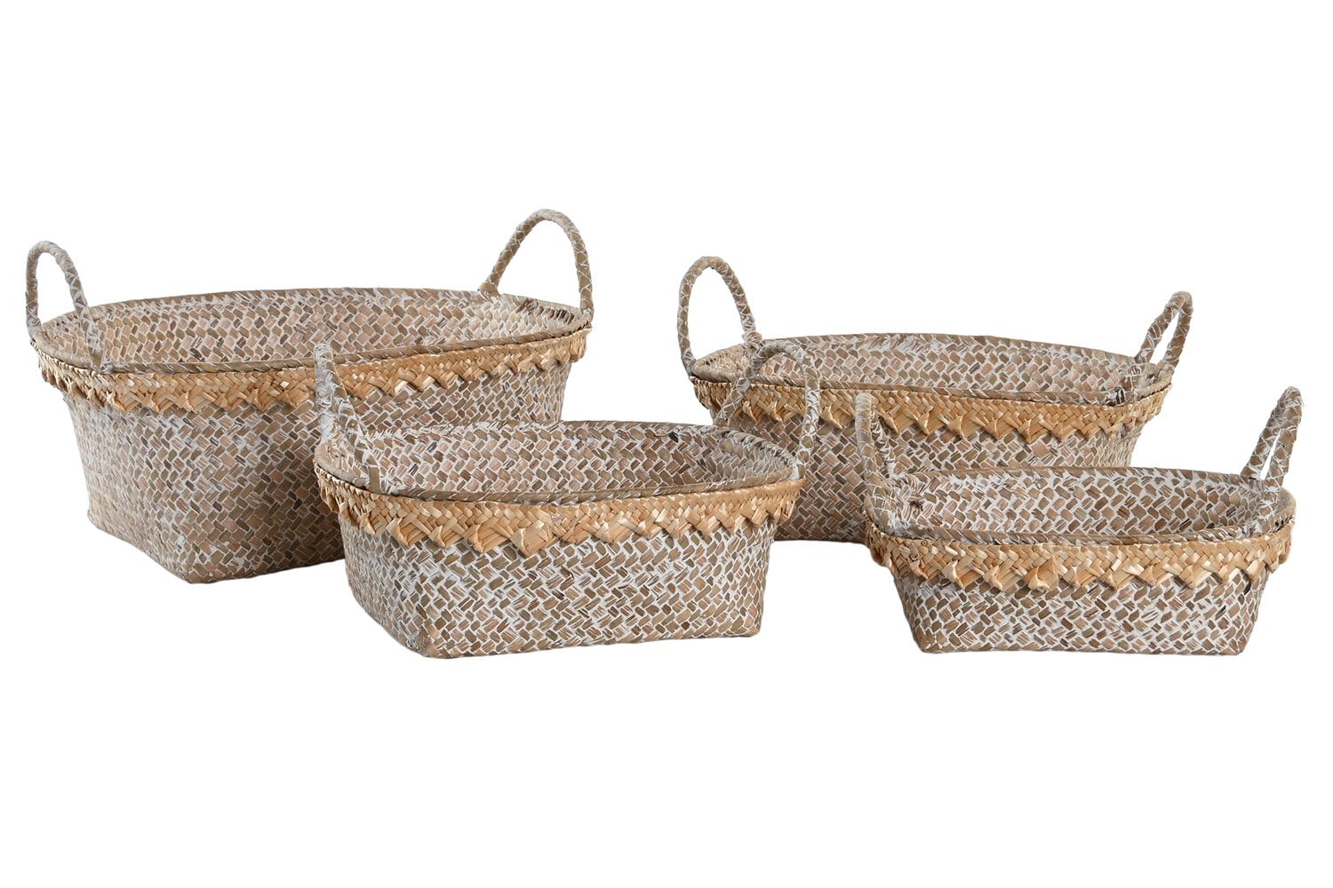 Cesta Set 4 Fibra 33x25x12 Decape Natural 25x33x12 cm