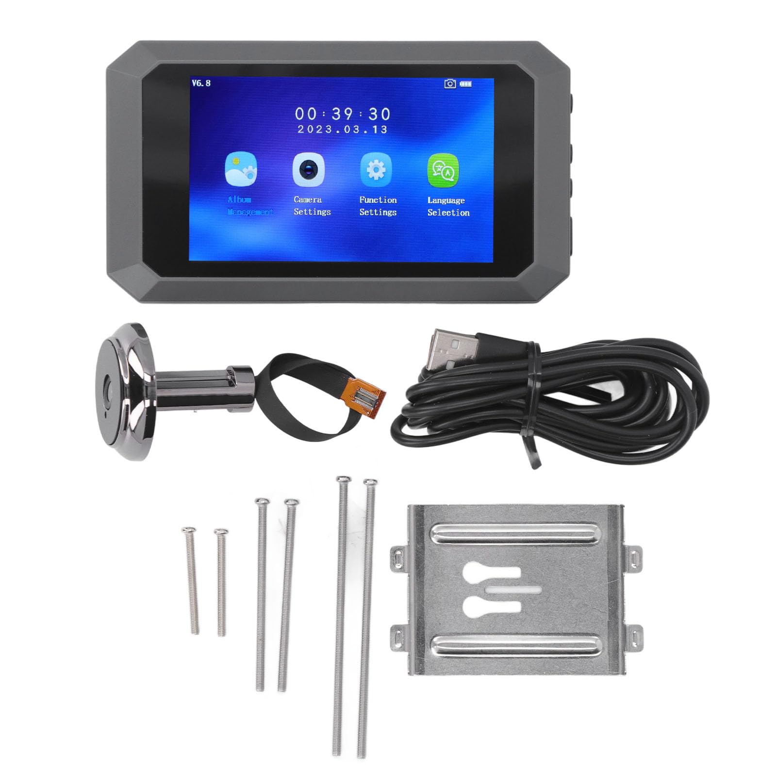 BuyWeek Türspion Kamera, 1080P Video Türspion 3,97 Zoll Farbdisplay Türkamera Nachtsicht 135° Breiter Betrachtungswinkel 1400mAh Akku