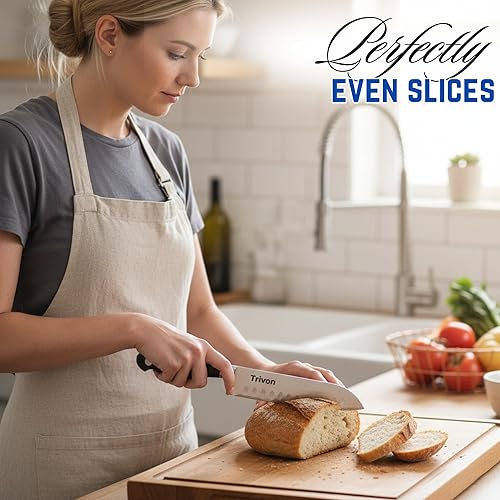 Miniatura 4 de Trivon Juego de cuchillos de cocina con caja de regalo – Juego de cuchillos de chef profesional de 3 piezas, cuchillos de cocina japoneses de acero