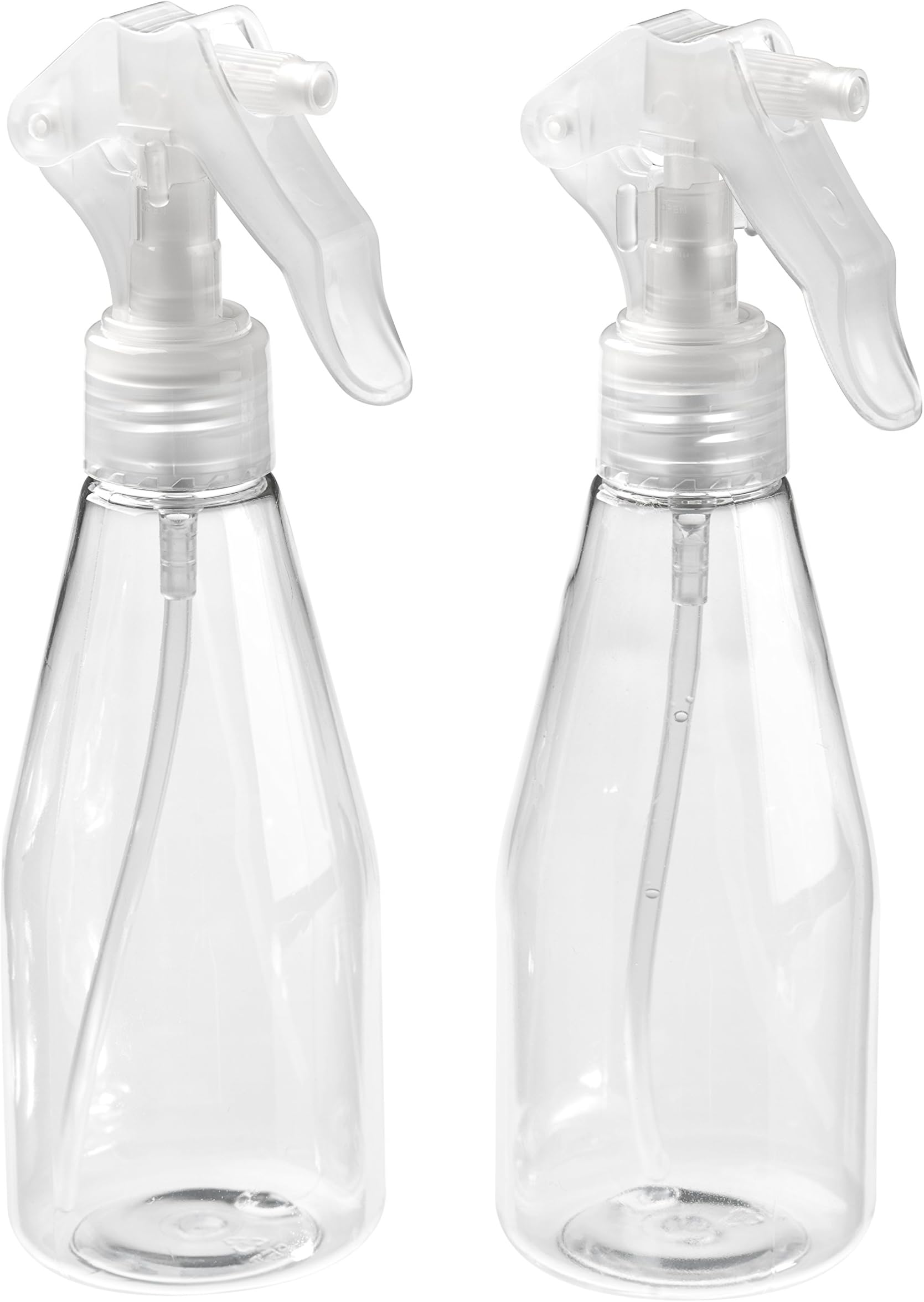 SKEMIX Refillable Mist Spray Bottle, Clear, 200ml, Pack of 2