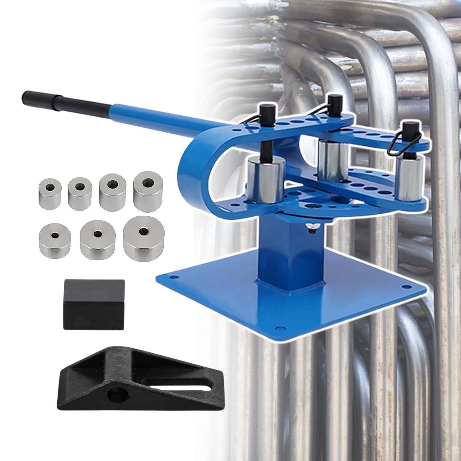 SBCGFY Pipe Tube Bender, Manual Pipe Tube Bender, With 7 Bending Dies, 180° Copper Aluminum Pipes Bending Tools