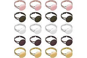Blank Rings for Jewelry Making, 20Pcs Adjustable Ring Base