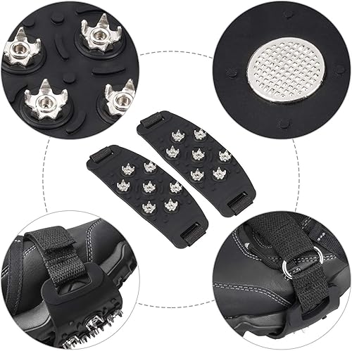 Miniatura 5 de Crampon - Tacos de tracción antideslizantes con agarre de tracción para crampones, tacos de 7 puntos para calzado para caminar, trotar, senderismo,