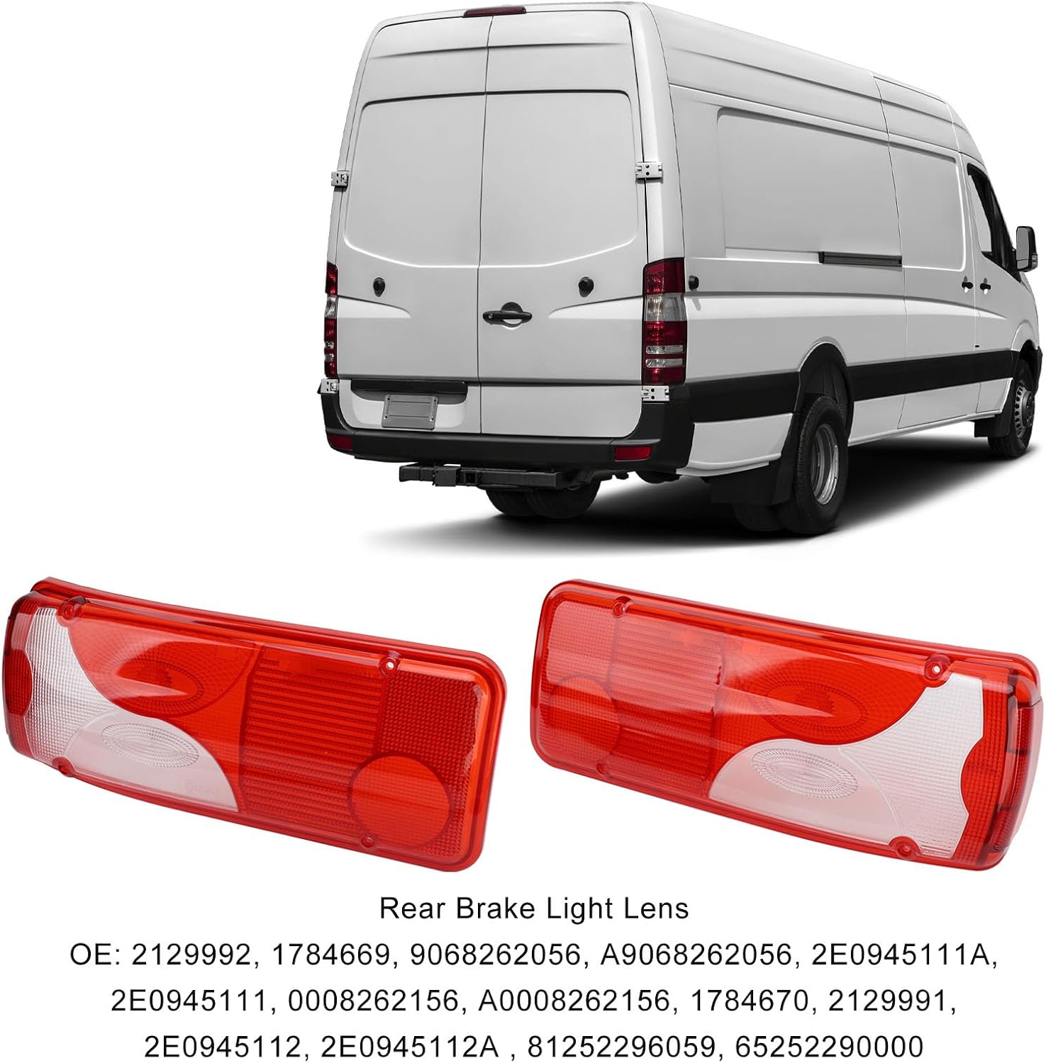 Rear Brake Light Lens Cover Pair of Rear Tail Light Cover Left and Right Scratch ABS 1784670 Replacement with Scratch & Dust Protection for Sprinter