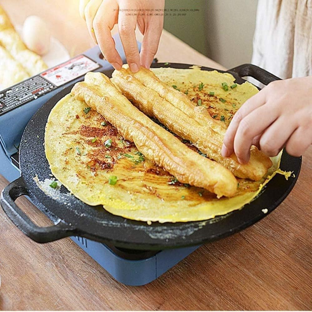 Home Kitchen Supplies Pan, Home Pancake Pot Pot Kitchen Uncoated Nonstick Baking Pan, Black-Diameter: 32cm