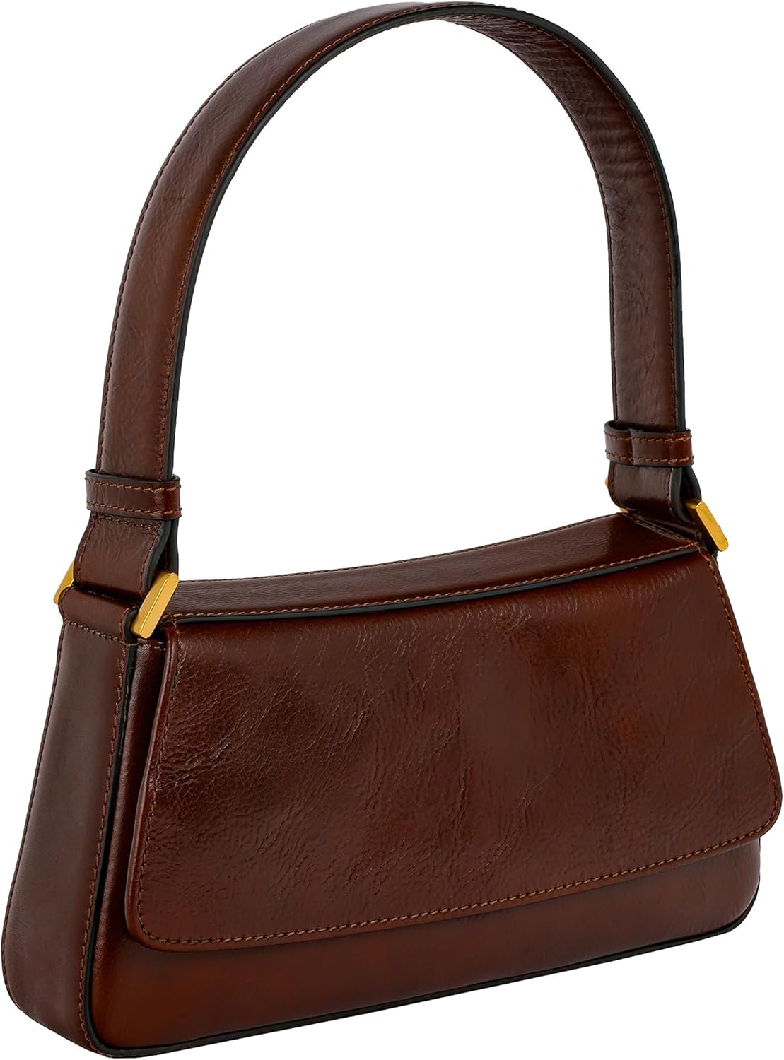 Time Resistance Leather Handbag - Full-Grain Leather Purse for Women - Shoulder Bag Made in Italy