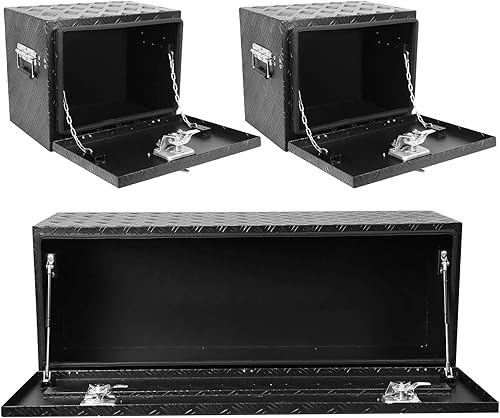Miniatura 4 de Towallmark Caja de herramientas de aluminio resistente de 48 pulgadas + 18 pulgadas + 18 pulgadas, caja de herramientas para debajo de la