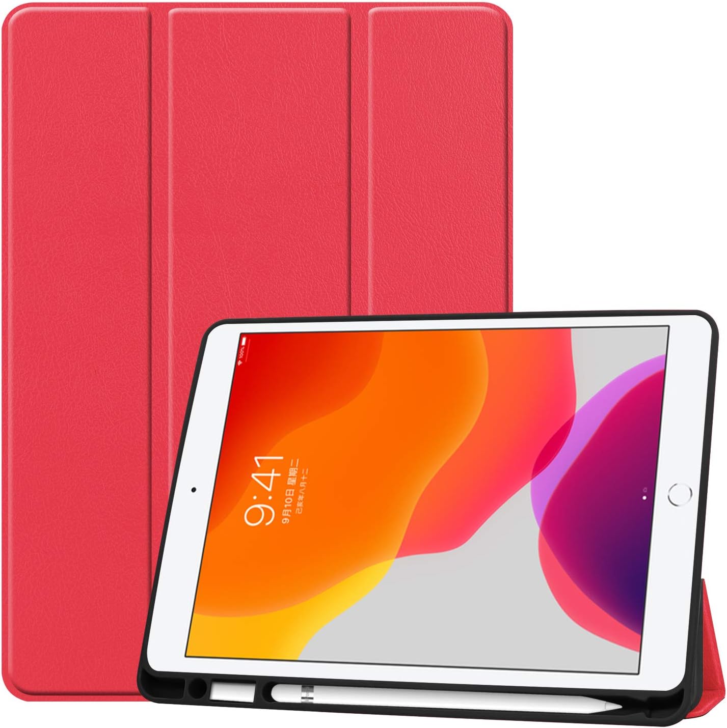 TiKeDa Case for New iPad 7th Generation 10.2" 2019 with Apple Pencil Holder, Lightweight Smart Cover with Soft TPU Back for iPad 10.2-inch Retina Display New iPad 10.2 inch Mybase-20191007