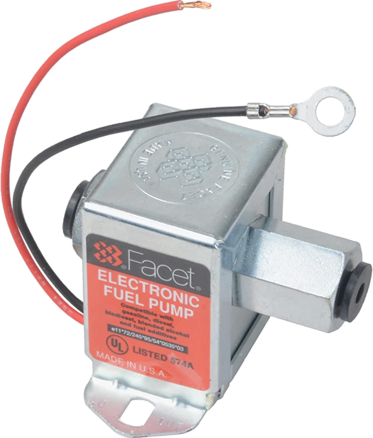 Facet 40107, Facet Cube 12 volt Fuel Pump, 1/8 NPT, 7 to 10 psi Maximum Pressure