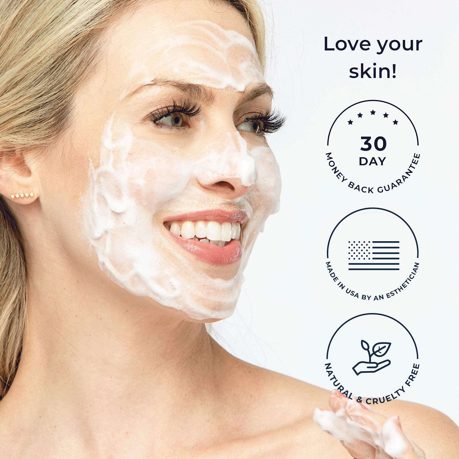 Alana Mitchell At Home Facial Kit (7 Pc Set) - Multiple Facials w/Eye Cream, Face Cleanser, Vitamin C Moisturizer, Hyaluronic Acid Serum, Facial Mask & Exfoliating Sponge (x2) – For All Skin Types : Beauty & Personal Care