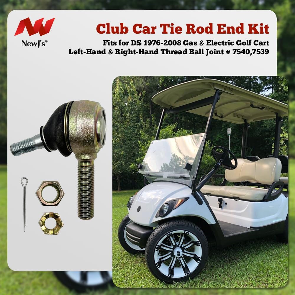 Club Car Tie Rod End Kit Fits for DS 1976-2008 Gas & Electric Golf Cart Left-Hand & Right-Hand Thread Ball Joint # 7540,7539