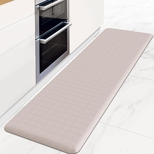 Vista 23 de HappyTrends Tapete de cocina acolchado antifatiga, 17.3 x 60 pulgadas, grueso, impermeable, antideslizante, resistente, ergonómico, cómodo
