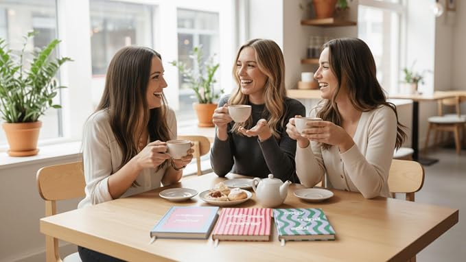 Yop & Tom Wellness Journal – Self Care Journal & Mindfulness Diary, Gratitud Notebook, 192 Páginas Tapa dura, Rayas rosadas miniatura 7