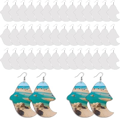 48 pcs sublimation earring blanks MDF Ornament Decoration Accessories Double Sided Heat Transfer sublimation earrings sublimation jewelry blanks